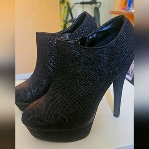 Black Sparkle Ankle Boots